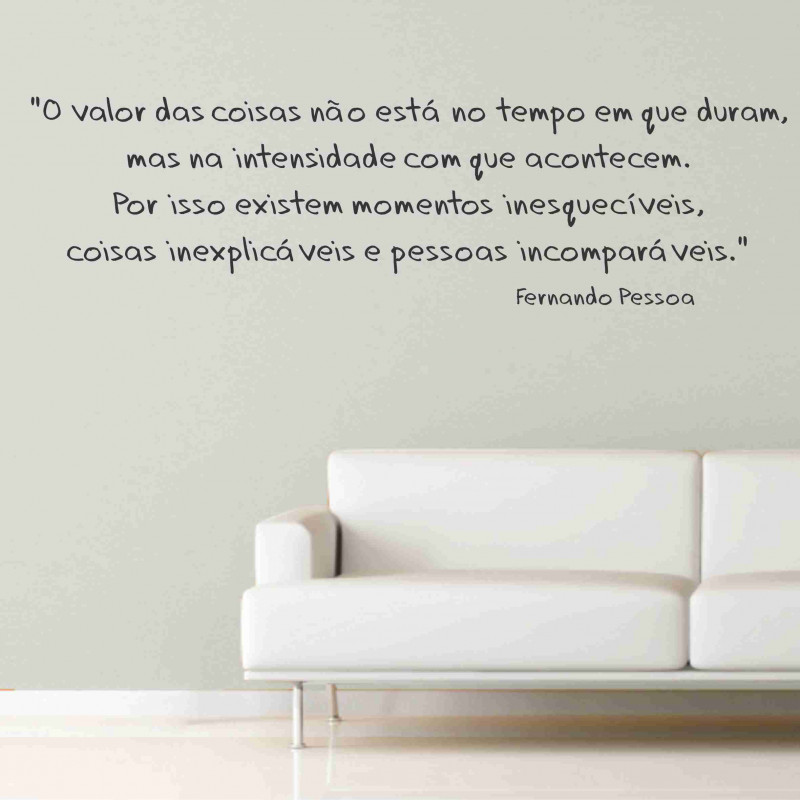 Adesivo Frase O Valor Das Fernado Pessoa