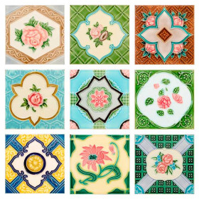 Adesivo Azulejo Flor Vintage