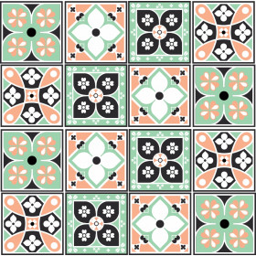 Adesivo Azulejo Preto e Verde Água