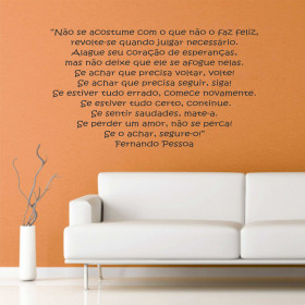 Adesivo Frase Não se acostume ...Fernado Pessoa