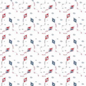 Papel de Parede Pipas Azul e Vermelho