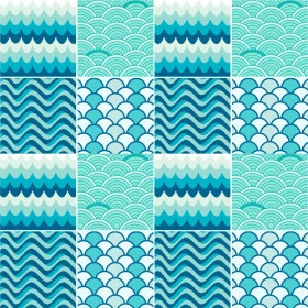 Adesivo Azulejo Onda Azul 