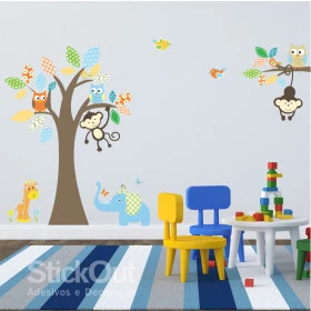 Adesivo Infantil Safari Patchwork - Laranja