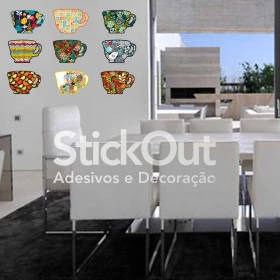 Adesivo Xicaras Patchwork