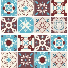 Adesivo Azulejo Azul e Vinho