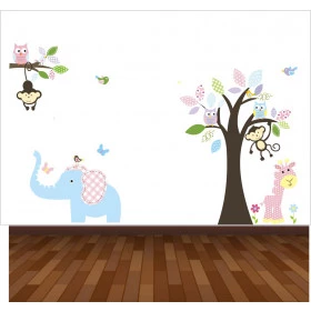 Adesivo Infantil Safari Patchwork Rosa
