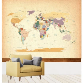 Adesivo Mapa do Mundo Vintage