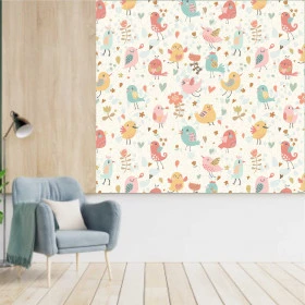 Papel de Parede Passarinhos em festa