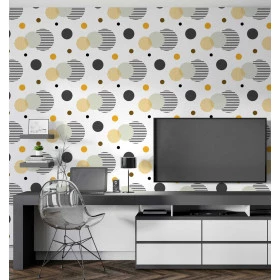 Papel de Parede Bolas Amarelas