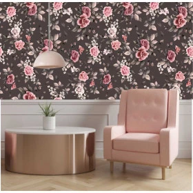 Papel de Parede Rosas em Chocolate
