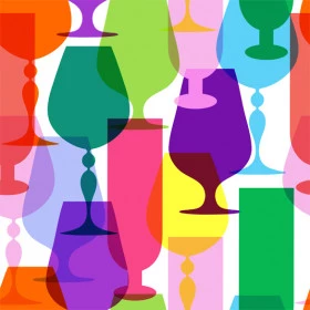 Papel de Parede Taças Coloridas