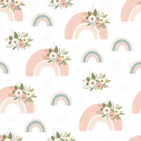 Papel de Parede Arco Iris e Flores