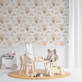 Papel de Parede Balões e Flores