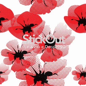 Papel de Parede Flores Vermelha