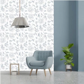 Papel de Parede Rosa Azul 