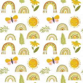 Papel de Parede Sol e Arco Íris