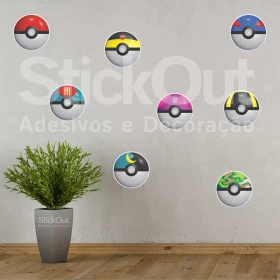 Adesivo Pokemon Bolas
