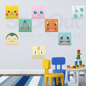 Adesivo Pokemon Rostos